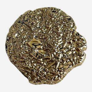 Gold Tone Textured Freeform Brooch Pin 1.5 Inch Vintage Style Jewelry NWOT